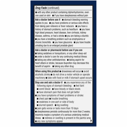 Kroger® Ibuprofen PM Liquid Softgel Capsules Perspective: back