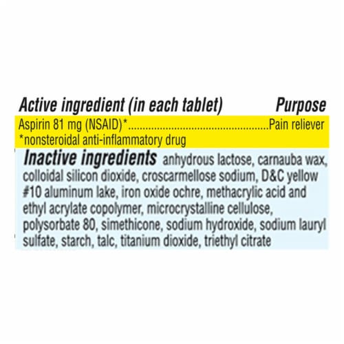 Kroger® Pain Reliever Low Dose Aspirin Enteric Coated Tablets 81mg Perspective: back