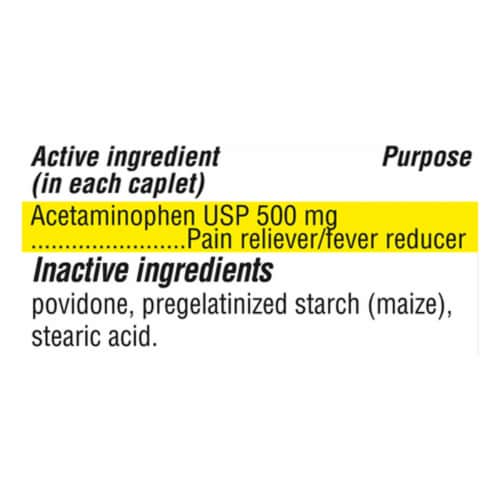 Kroger® Extra Strength Pain Reliever and Fever Reducer Acetaminophen Caplets 500mg Perspective: back