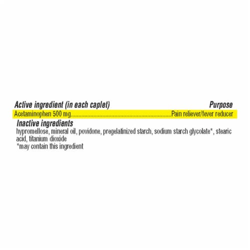 Kroger® Acetaminophen Pain Reliver/Fever Reducer Caplets 500mg Perspective: back