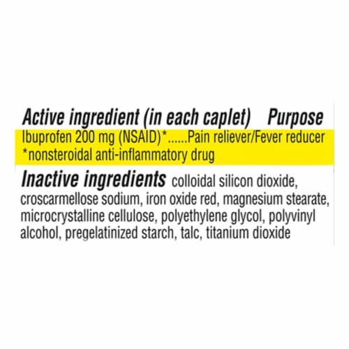 Kroger® Ibuprofen Pain Reliever & Fever Reducer Coated Caplets 200mg Perspective: back
