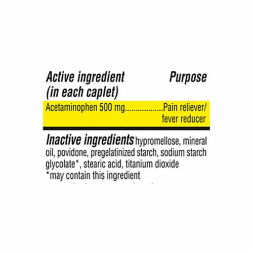 Kroger® Extra Strength Pain Reliever and Fever Reducer Acetaminophen Caplets 500mg Perspective: back