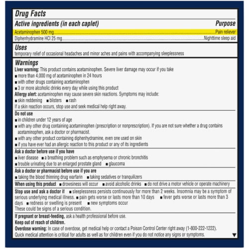 Kroger® Extra Strength Acetaminophen PM Caplets Twin Pack Perspective: back