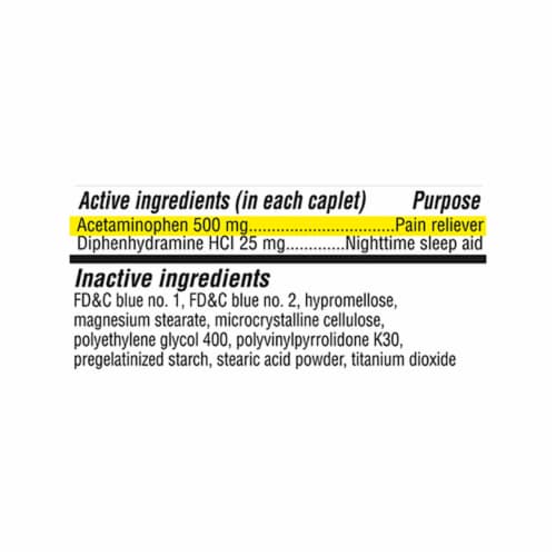 Kroger® Extra Strength Pain Reliever PM Acetaminophen and Diphenhydramine HCl Caplets Perspective: back