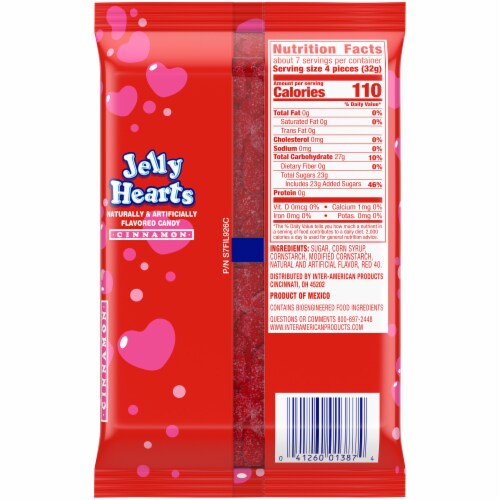 Kroger® Cinnamon Jelly Hearts Candy Valentine Perspective: back