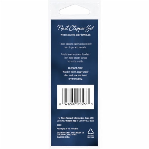 Pretty Savvy™ Nail Clipper Set with Silicone Grip Handles Perspective: back