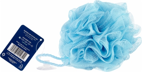 Pretty Savvy™ Mesh Pouf - Blue Perspective: back