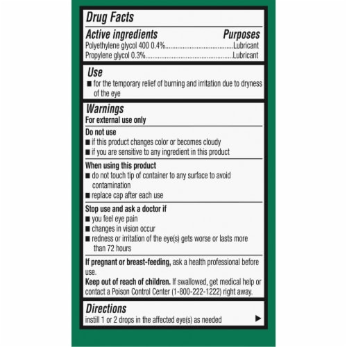 Kroger® High Performance Lubricant Eye Drops Perspective: back