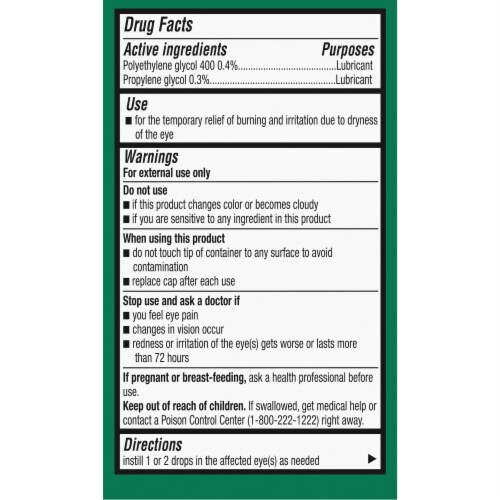 Kroger® High Performance Lubricant Eye Drops Perspective: back