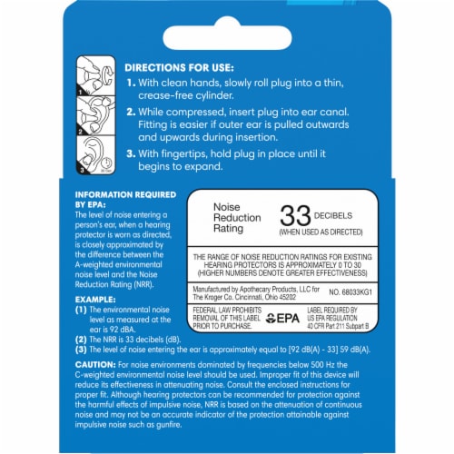 Kroger® Foam Ear Plugs Perspective: back