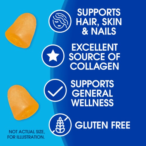 Kroger® Hair Skin & Nails plus Biotin & Collagen Orange Flavored Gummies Perspective: back