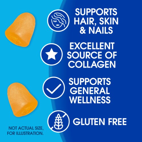 Kroger® Biotin 2500mcg Hair Skin & Nails plus Collagen Gummies Orange Perspective: back