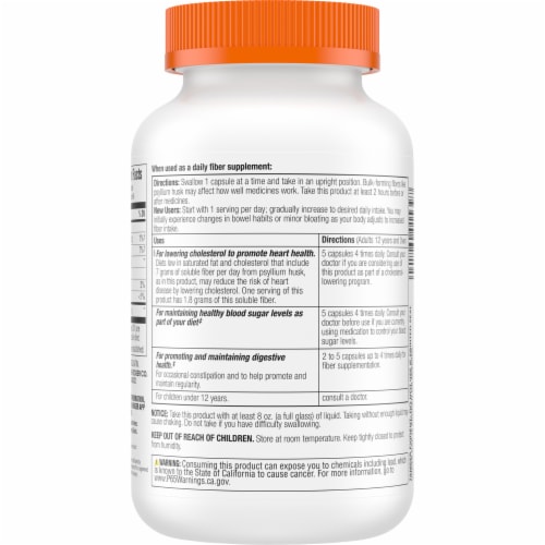 Kroger® Psyllium Daily Fiber Capsules Perspective: back