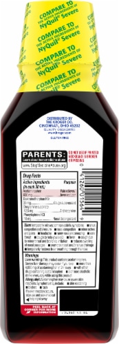Kroger NightTime Berry Severe Cold & Flu Acetaminophen Medicine Perspective: back