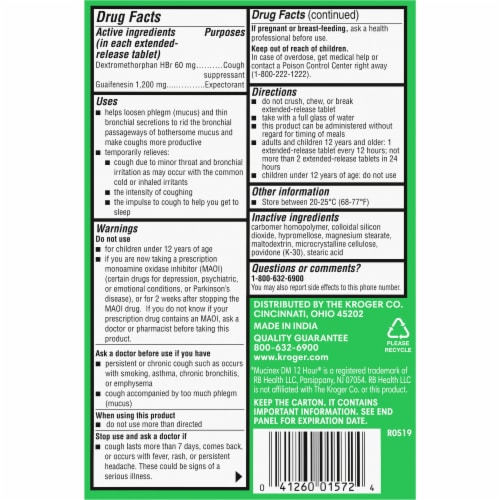 Kroger® Maximum Strength Mucus Relief ER DM- Max Medicine Perspective: back