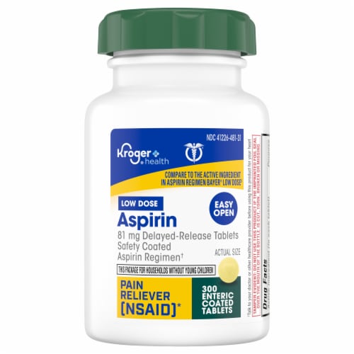 Kroger® Pain Reliever Low Dose Aspirin Enteric Coated Tablets 81mg Perspective: back