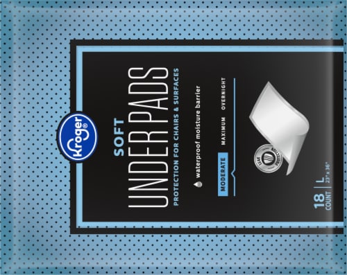 Kroger® Soft Underpads Moderate Absorbency, Large Waterproof Moisture Barrier Perspective: back