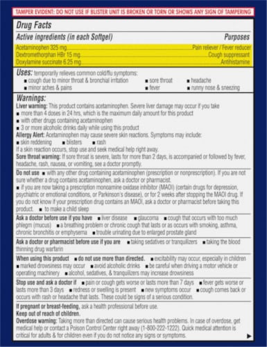 Kroger® Cold & Flu NightTime Multi-Symptom Relief Medicine Perspective: back