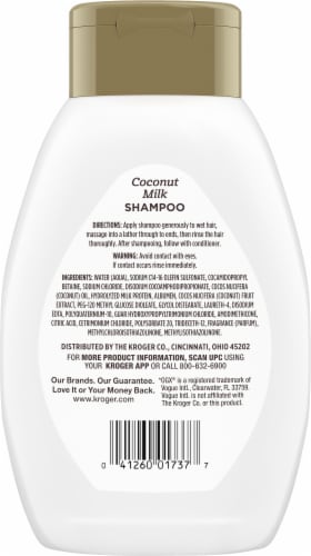 Kroger Coconut Milk Shampoo Perspective: back