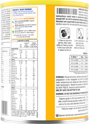 Comforts™ Infant Premium Milk Based Formula Perspective: back