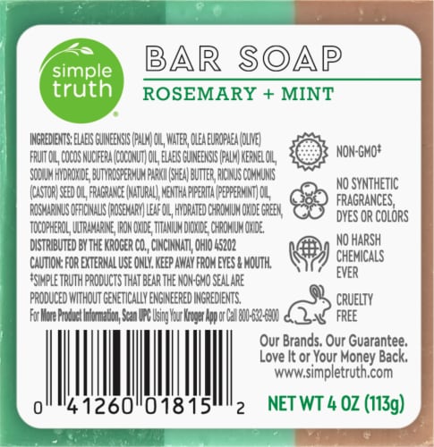Simple Truth Rosemary Mint Bar Soap Perspective: back