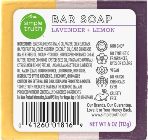 Simple Truth Lavender Lemon Bar Soap Perspective: back