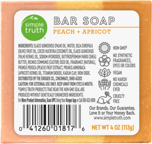 Simple Truth Peach Apricot Bar Soap Perspective: back