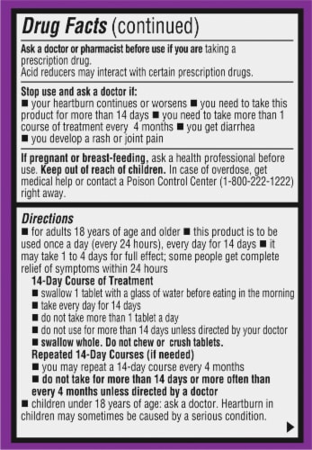 Kroger Omeprazole Magnesium Tablets Perspective: back