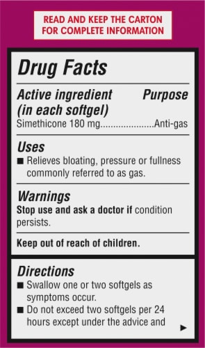 Kroger® Ultra Strength Gas Relief Softgels Perspective: back