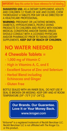 Kroger® Immune Support Chewable Dietary Supplement Perspective: back