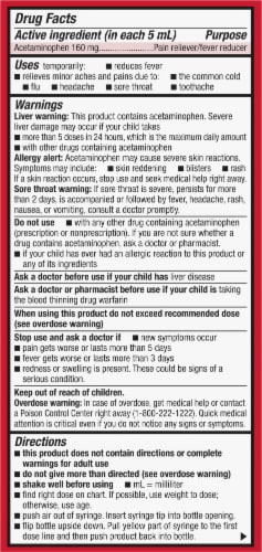 Kroger® Infants' Pain and Fever Relief Dye Free Grape Perspective: back