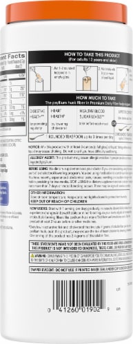 Kroger® Premium Daily Fiber Psyllium Husk Multihealth Daily Fiber Supplement Perspective: back