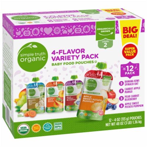 Simple Truth Organic® Stage 2 Baby Food Pouch Variety Pack BIG DEAL! Perspective: back