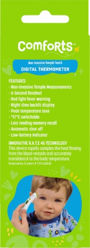 Comforts™ Non-Evasive Temple Touch Digital Thermometer Perspective: back