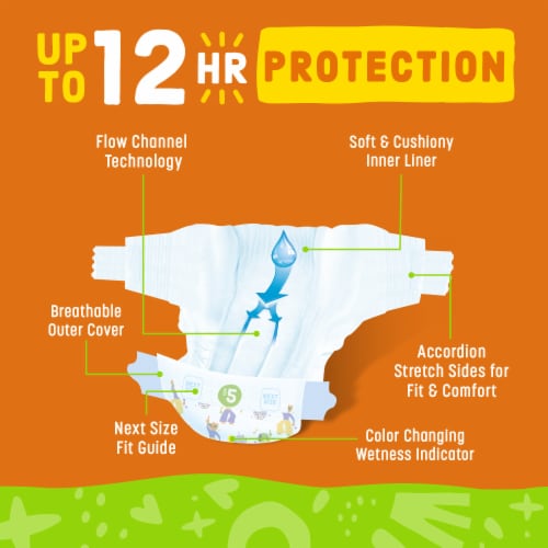 Comforts™ Day or Night Baby Diapers Size 5 (27+ lbs) Super Value Box Perspective: back