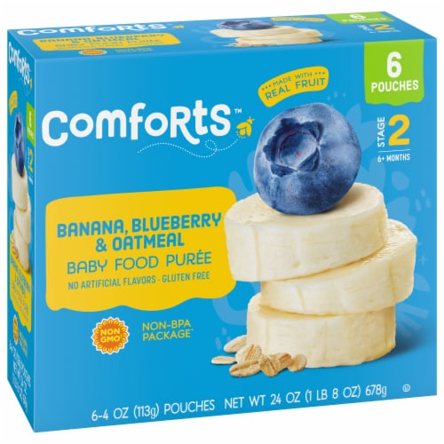 Comforts™ Banana Blueberry Oatmeal Baby Food Pouches Perspective: back