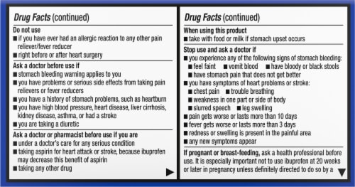Kroger® Pain Reliever / Fever Reducer Ibuprofen Mini Softgels Perspective: back