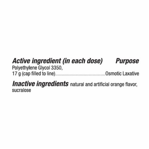 Kroger® GentleLAX® Osmotic Laxative Polyethylene Glycol Powder Orange Flavored Perspective: back