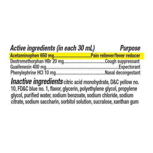 Kroger® Health Severe Multi-Symptom Relief Cold & Flu Cooling DayTime Liquid Medicine Perspective: back