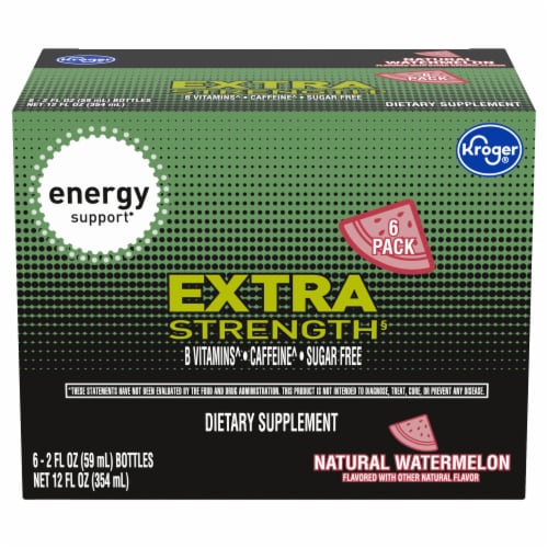 Kroger® Sugar Free Extra Strength Watermelon Energy Shot Bottles Perspective: back