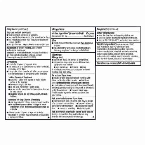 Kroger® Omeprazole Acid Reducer Delayed Release Tablets 20mg Perspective: back