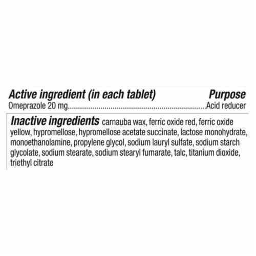 Kroger® 24 Hour Delayed Release Heartburn Acid Reducer Omeprazole Tablets 20mg Perspective: back