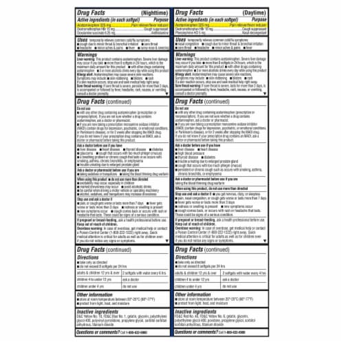Kroger® Multi-Symptom Cold and Flu DayTime and NightTime Cold Medicine Softgels Perspective: back