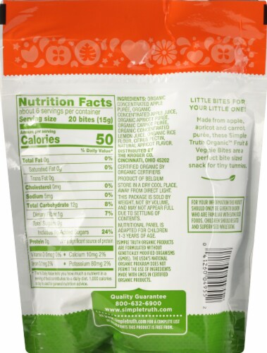 Simple Truth Organic™ Apple Apricot Carrot Fruit & Veggie Bites Snack Perspective: back