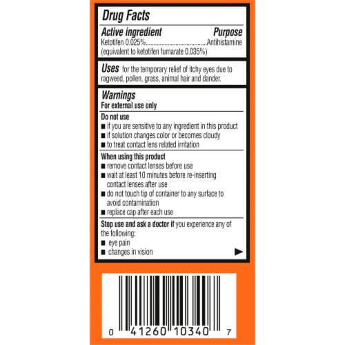 Kroger® Eye Itch Relief Drops Perspective: back