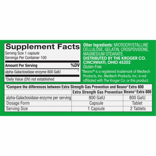 Kroger® Extra Strength Gas Prevention Capsules Perspective: back