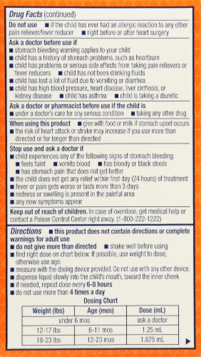 Kroger® Infants' Berry Flavor Ibuprofen Concentrated Drops Perspective: back