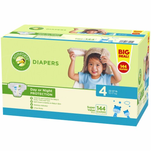 Comforts™ Day or Night Diapers Size 4 (22-37 lbs) BIG DEAL! Perspective: back