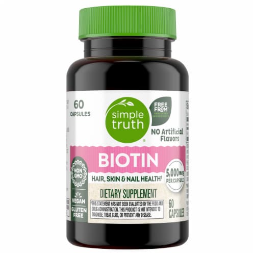 Simple Truth® Biotin Capsules 5000mcg Perspective: back