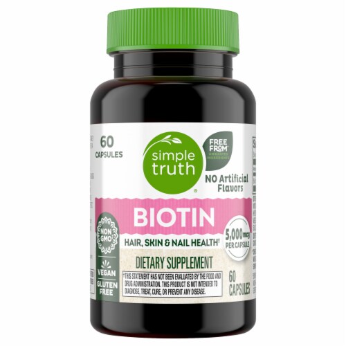 Simple Truth® Biotin Capsules 5000mcg Perspective: back